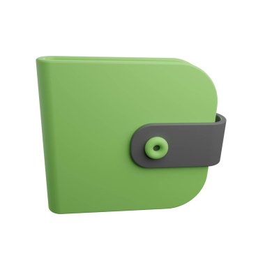 Yeşil cüzdanın 3d çizimi, web ya da uygulamalar ve daha birçok amaç için kullanılabilir..