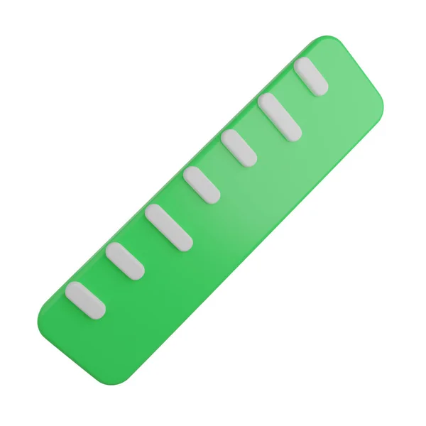 Eğitim için yeşil cetvel tasviri, ağ veya uygulamalar ve diğer uygulamalar için kullanılabilir.