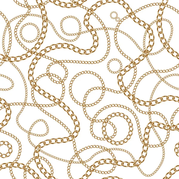 Açık bej arka planda, altın zincirler kusursuz desen. Barok ipek tekstil baskısı, Batik moda süsü, duvar kağıdı, ambalaj kağıdı