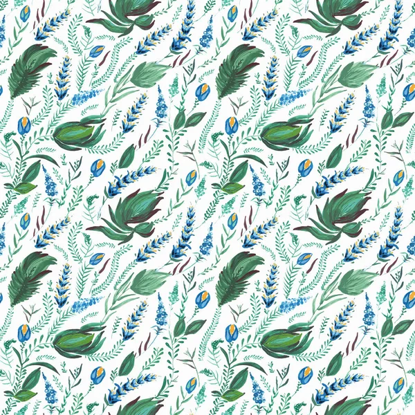 Ukrayna folklorik resim stili Petrykivka 'da çiçeksiz desen. El çizimi fantezi çiçekleri, yapraklar, beyaz arka planda soyutlanmış dallar. Batik boya, sayfa dolgu, duvar kağıdı, tekstil baskısı.