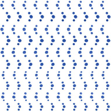 Geometrical wavy seamless pattern from hand painted textured blue brush strokes on a white background