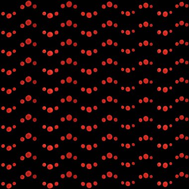 Geometrical wavy seamless pattern from hand painted textured red brush strokes on a black background