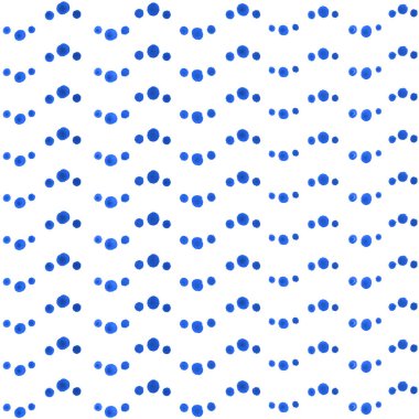 Geometrical wavy seamless pattern from hand painted textured blue brush strokes on a white background