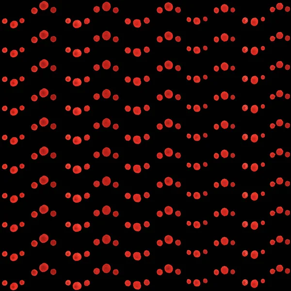 Geometrical wavy seamless pattern from hand painted textured red brush strokes on a black background