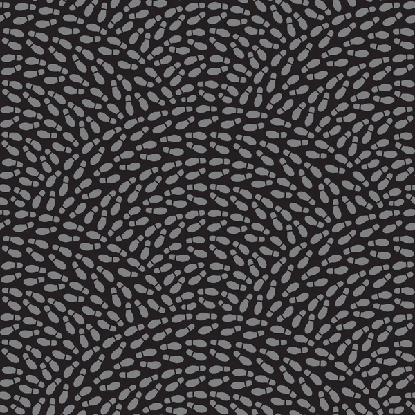 Multitude Dark Grey Shoes Foot Imprint Black Background Vector Abstract — ストックベクタ