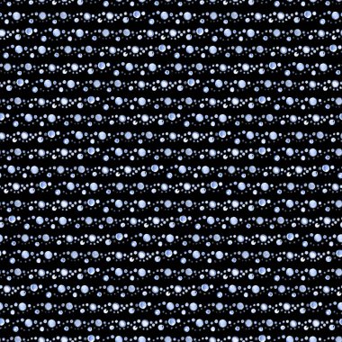 Siyah arkaplanda gümüş mavi damlalar, lekeler ve fırça darbelerinden suluboya geometrik kusursuz desen