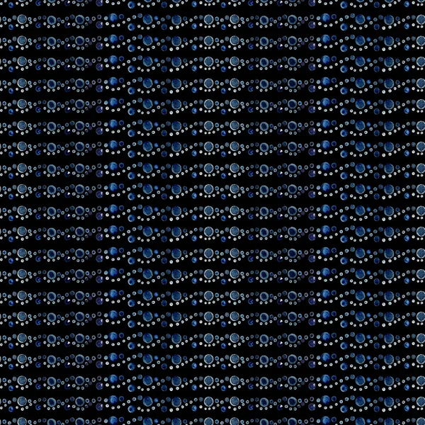 Siyah Arkaplanda Gri Mavi Damlalar Lekeler Fırça Darbelerinden Suluboya Geometrik — Stok fotoğraf