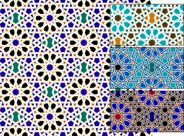 Patrones Geométricos Árabes Tradicionales Fantasía Basada Detalles Arquitectónicos Patrones Sin — Vector de stock