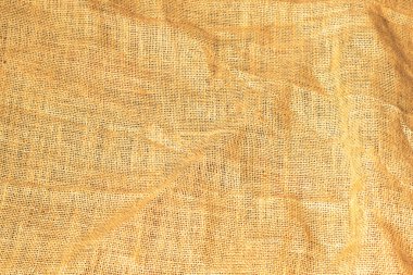 Arkaplan olarak buruşuk açık kahverengi çuval bezi