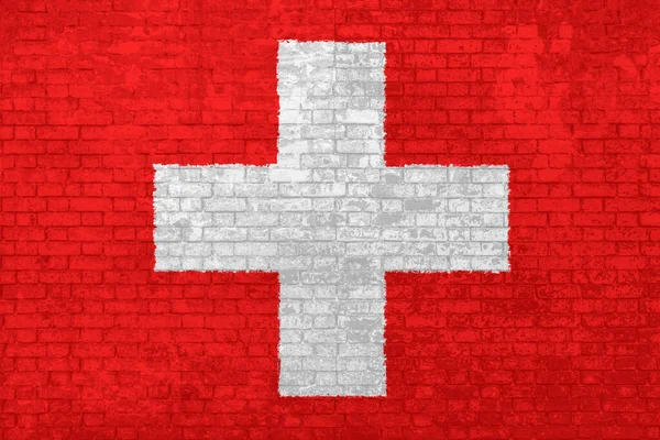 Bandeira da Suíça Wall — Fotografia de Stock