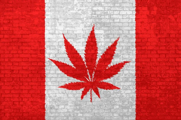Bandera de hoja de cannabis canadiense — Foto de Stock