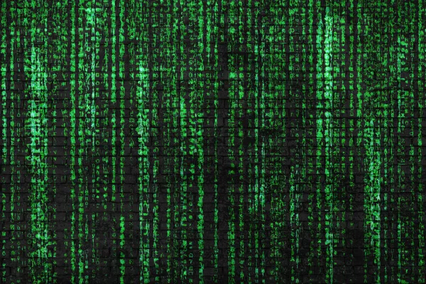 Groene Matrix achtergrond Muur — Stockfoto