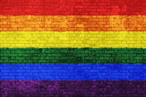 ゲイプライド虹旗の壁 — ストック写真