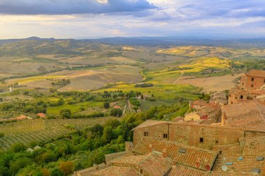 vineyards of Montepulciano village of Tuscany clipart