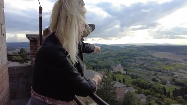 Solnedgång på vingårdar i Montepulciano — Stockvideo