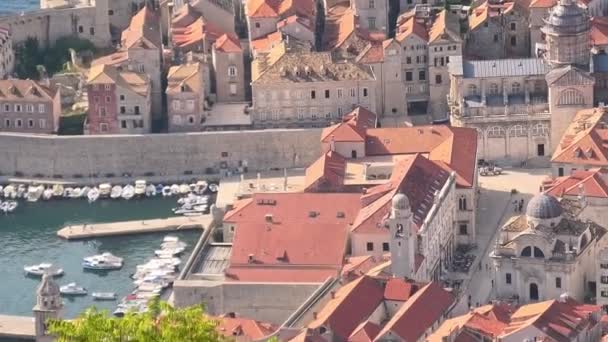Dubrovnik muren bovenaanzicht — Stockvideo