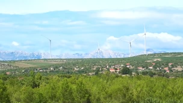 Vindkraftverket för ren energi — Stockvideo