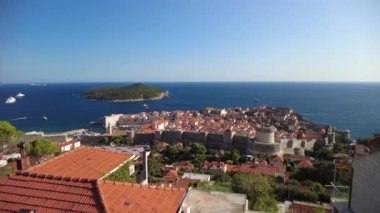 Dubrovnik duvarları hava manzaralı panorama