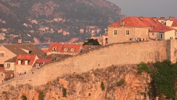 Panorama op de top van Dubrovnik stad Kroatië — Stockvideo