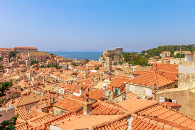 Dubrovnik duvarların gün batımında