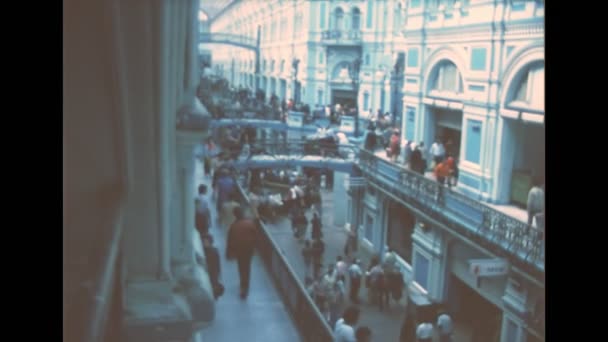 GUM a moszkvai Vörös téren az 1980-as években — Stock videók