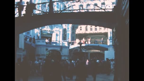 GUM in Red Square of Moscow in 1980s — Stock Video