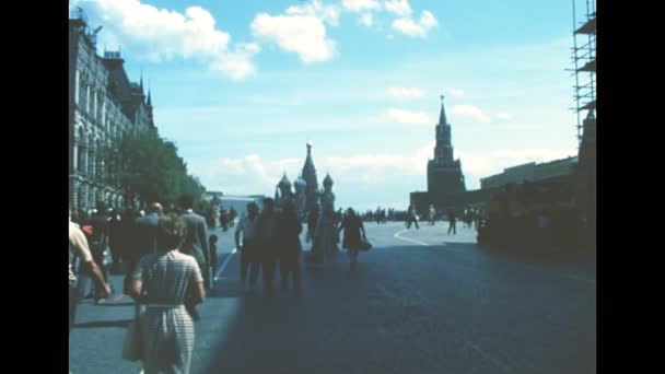 1980 'lerde Moskova' nın Kızıl Meydanı — Stok video