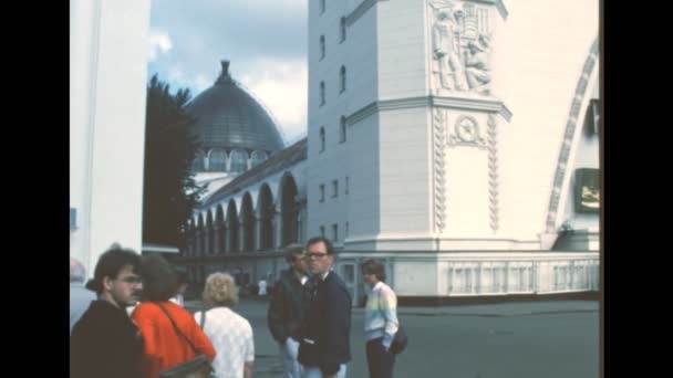 Cosmos pavilion of Moscow in 1980s — Stock Video