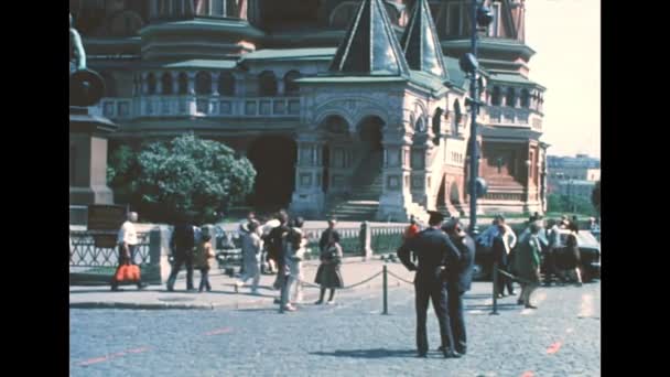 Sankt Basilika katedralen i Moskva på 1980-talet — Stockvideo