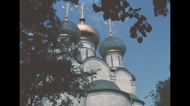 1980 'lerde Moskova Novodevichy Manastırı — Stok video