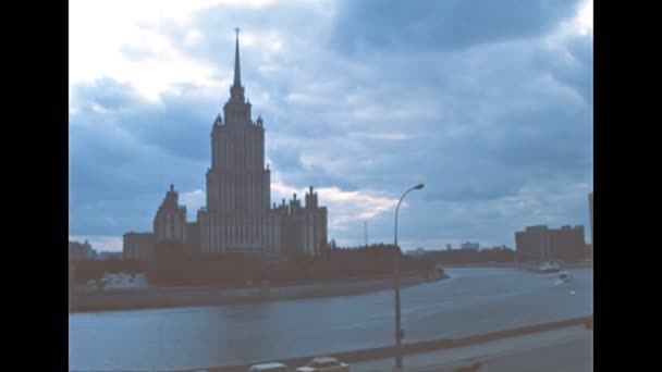 Hotell Ukraina i Moskva på 1980-talet — Stockvideo