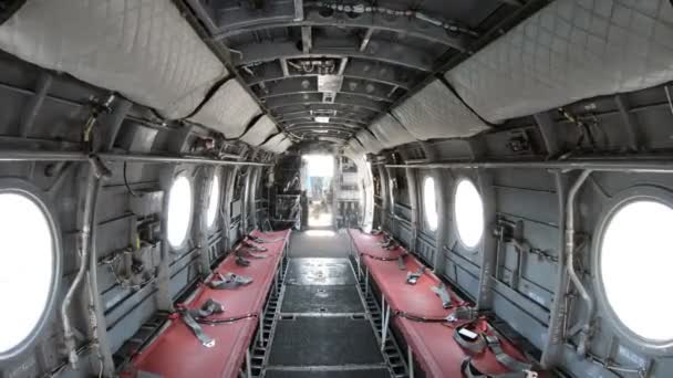 Boeing HH-46 Sea Knight interior — Stock Video