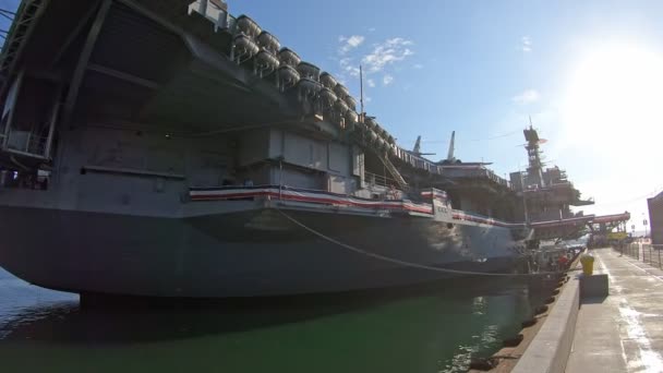 USS Midway Bitevní loď Muzeum studené války — Stock video