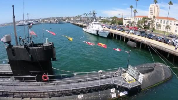 USS Dolphin AGSS-555 American Submarine — стокове відео