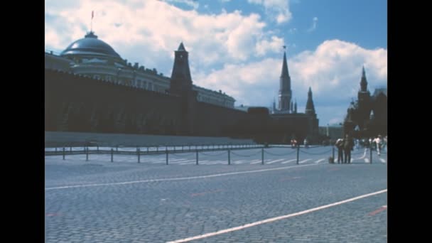 Красная площадь Москвы 1980-х годов — стоковое видео