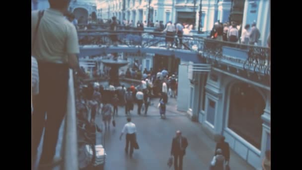 GUM på Röda torget i Moskva på 1980-talet — Stockvideo