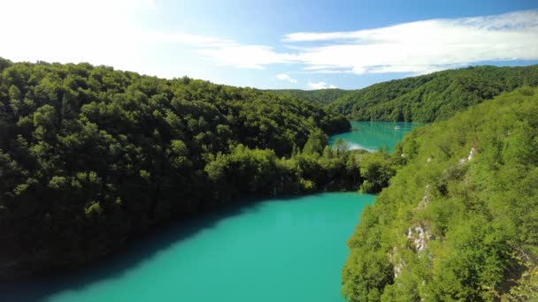 Panorama on the waterfalls of Plitvice Lakes National Park — Stock Video