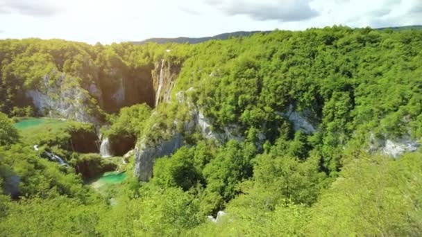 Air terjun Sastavci di Danau Plitvice — Stok Video