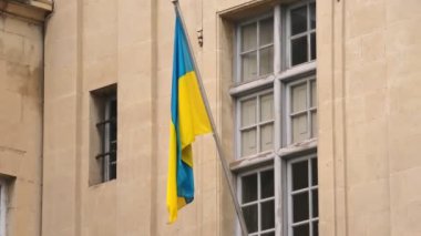 Flag of Ukraine at the window