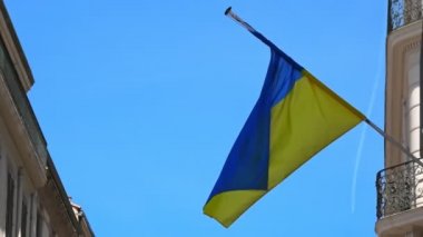 Flag of Ukraine at the window