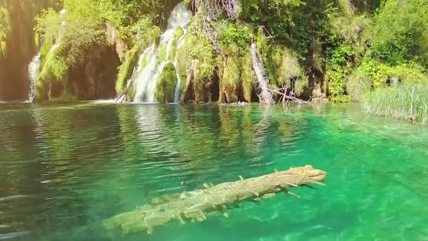 Slow Motion Galovacki Buk Waterfall Plitvice National Park Croatia Natural — Vídeo de stock
