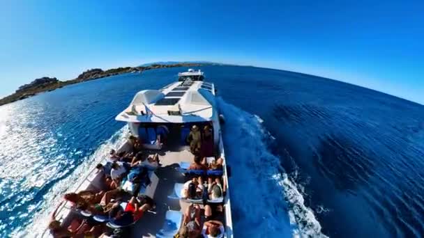 Corsica France June 2022 Aerial View Touristic Cruise Boat Corsica — Αρχείο Βίντεο