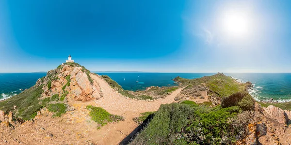 Aerial 360 Degrees Panorama Sanguinaires Islands Corsica France Drone View — Φωτογραφία Αρχείου