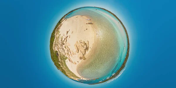 Petite Planète 360 Vue Aérienne Plage Île Piana Corse France — Photo
