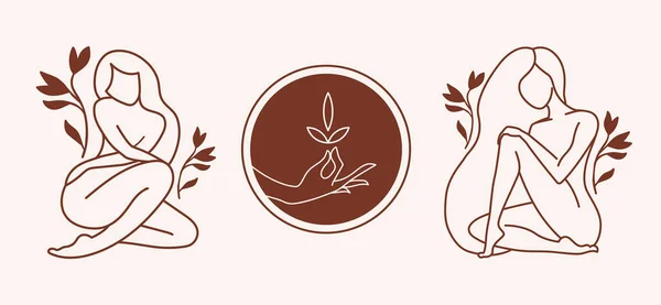 Vektör soyut logosu ve kurumsal tasarım şablonları trend doğrusal minimal stil, güzellik ve kozmetik stüdyosu için amblem - makyaj sanatçısı, moda sanatçısı için simge