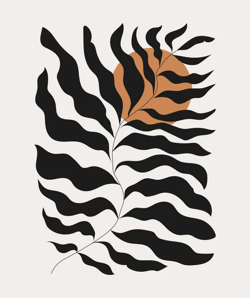 Ensemble Affiches Florales Abstraites Moderne Mode Matisse Style Minimal Couleurs — Image vectorielle