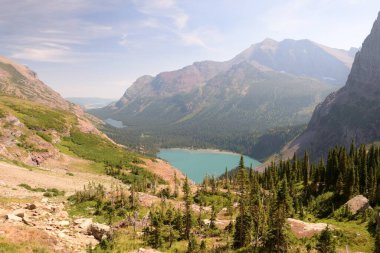Many Glacier trail in Glacier National Park USA