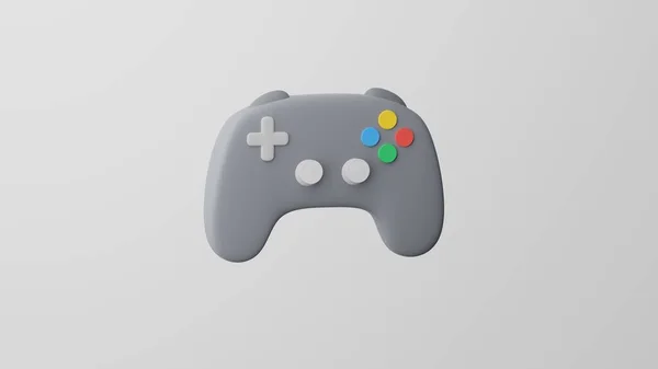 Minimalizm video oyun kontrolörü, Video Oyun emojisi. Beyaz arka planda. 3d hazırlayıcı