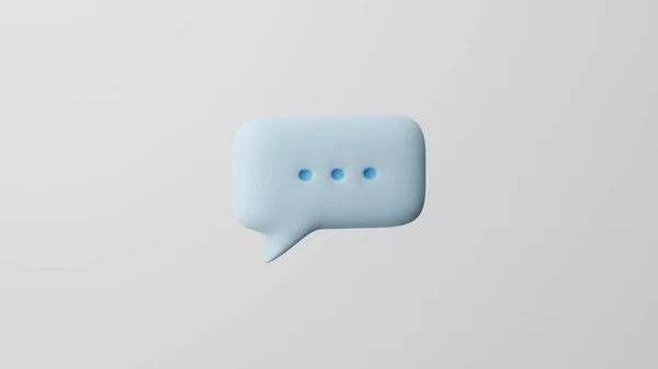 Minimalizm Konuşma Balonu emojisi, Beyaz zemin üzerine metin sembolü ve yorumu olan Bulut. 3d hazırlayıcı