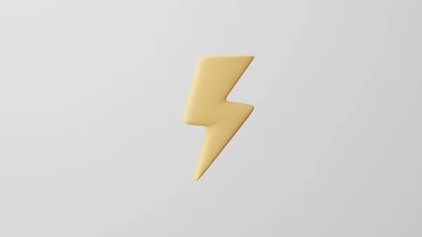 Minimalism High Voltage Zap Emoji Lightning Symbol White Background Render — Stock Photo, Image